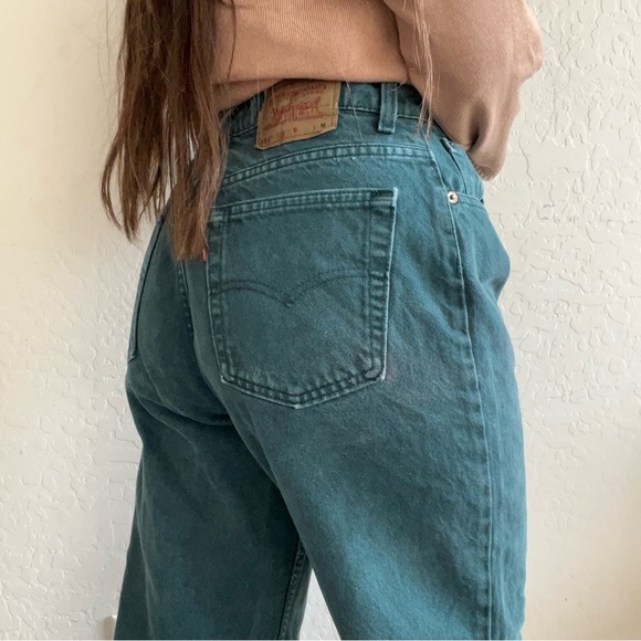 Vintage Levi’s 551 Green/Blue USA Tapered Relaxed Fit Jean - Picture 1 of 15